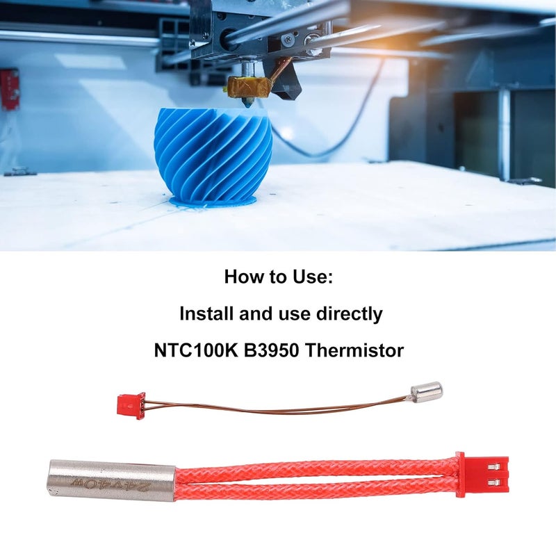 Stainless Steel Cartridge Heater Thermistor 40W 24V 2PCS Kit For Ender 3 S1 Pro 3D Printer Upgrade - Image 5